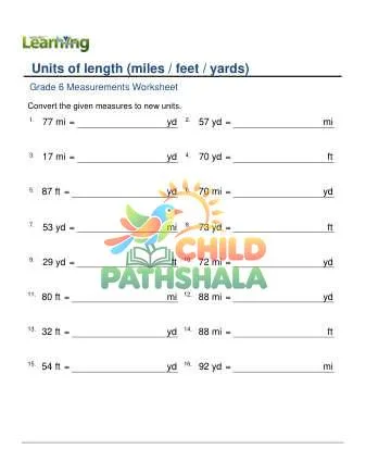 Preview of Conversion Miles Feet Yards
