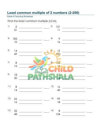 Least Common Multiple Lcm 2 Numbers 2 50 D