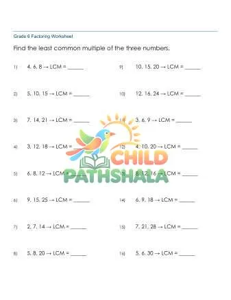 Preview of Least Common Multiple Lcm 3 Numbers 2 30