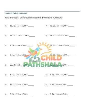 Preview of Least Common Multiple Lcm 3 Numbers 2 30 D