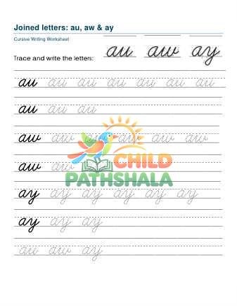 Preview of Letter Joins Au Aw Ay