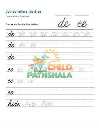 Preview of Letter Joins De Ee Printable