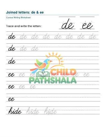 Preview of Letter Joins De Ee Printable