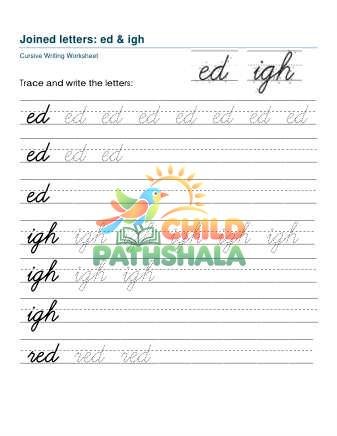 Preview of Letter Joins Ed Igh Printable