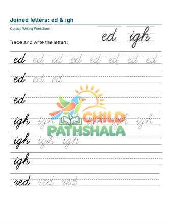 Preview of Letter Joins Ed Igh Printable