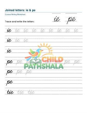 Preview of Letter Joins Ie Pe Printable