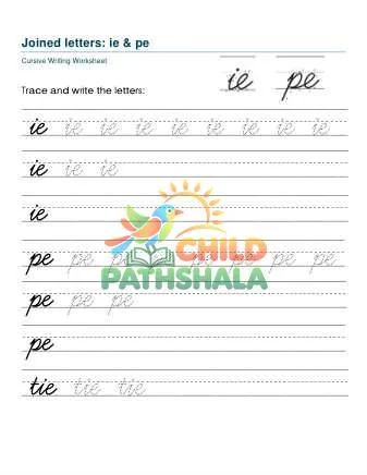 Preview of Letter Joins Ie Pe Printable