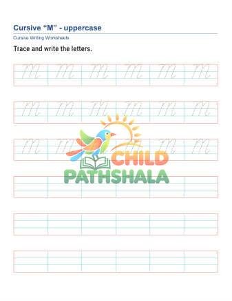 Letter M Uppercase Worksheet for Handwriting