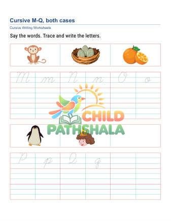 Letters M Q Worksheet for Handwriting