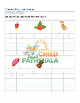 Letters R V Worksheet for Handwriting