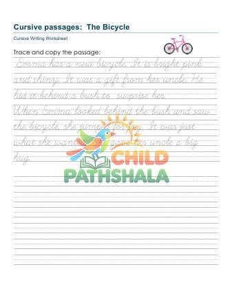 Practice Passages 1 Printable Worksheet for Handwriting