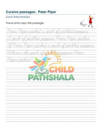 Practice Passages 19 Printable Worksheet for Handwriting