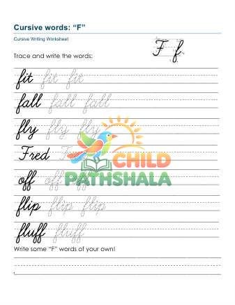 Preview of Practice Words Ff Printable
