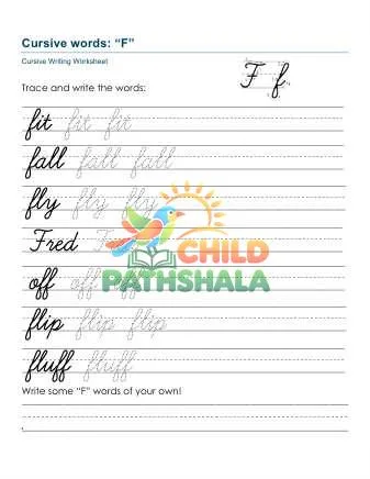 Preview of Practice Words Ff Printable