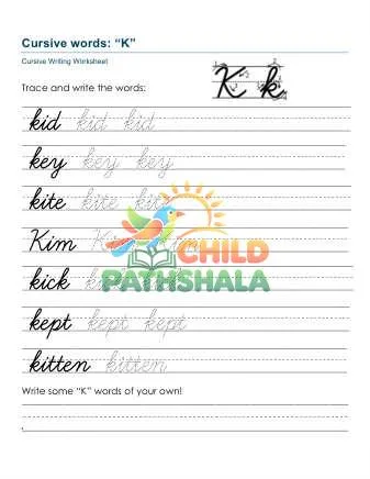 Preview of Practice Words Kk Printable