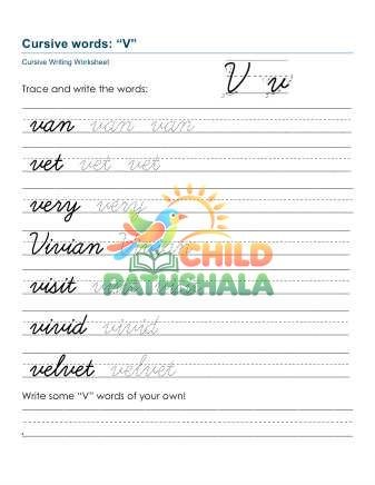 Practice Words Vv Printable Worksheet for Handwriting