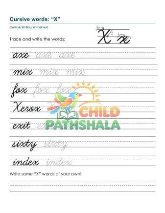 Preview of Practice Words Xx Printable