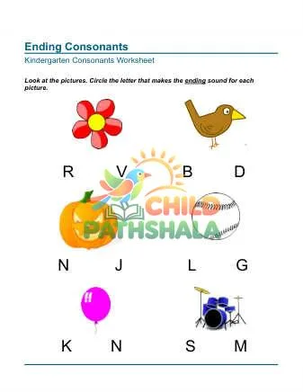 Preview of Circle Picture Letters Ending Consonants