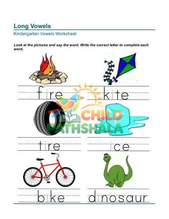 Preview of Picture Write Letters Long Vowels I