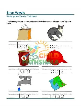 Preview of Picture Write Letters Short Vowels
