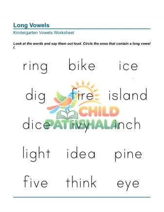 Words Circle Letters Long Vowels I preview