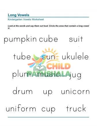 Words Circle Letters Long Vowels U preview