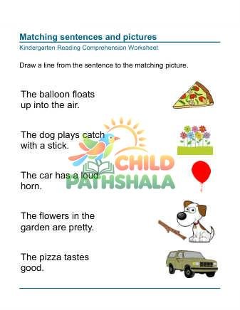 Reading Comprehension Matching Sentences Pictures 1