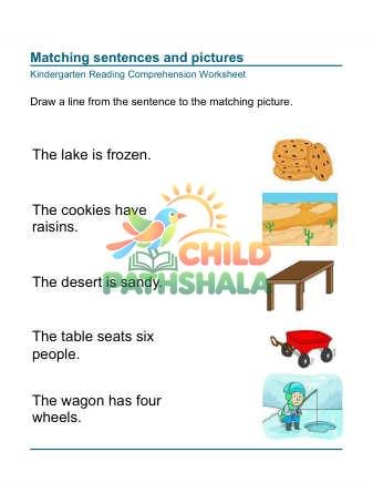 Reading Comprehension Matching Sentences Pictures 2
