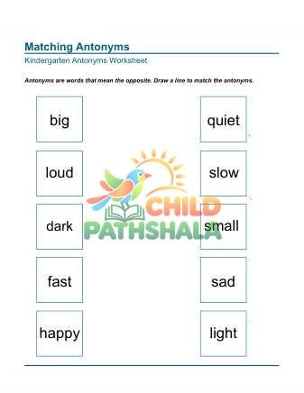 Matching Draw Line Antonyms 1