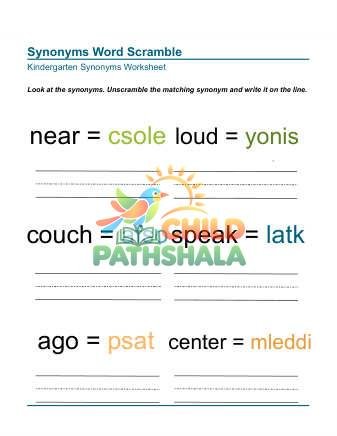 Matching Synonyms Unscramble Word 4