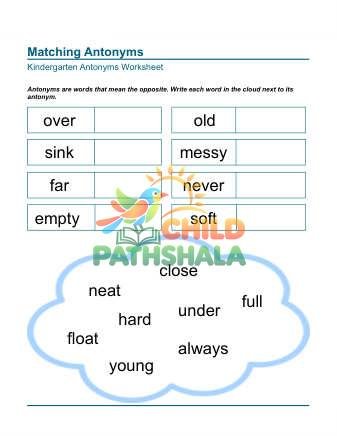 Preview of Matching Write Word Antonyms 2