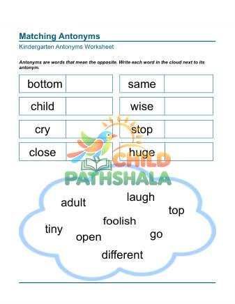 Preview of Matching Write Word Antonyms 3