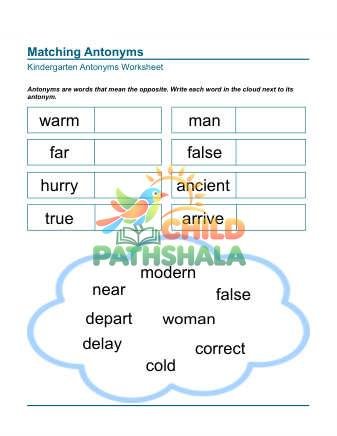 Preview of Matching Write Word Antonyms 4