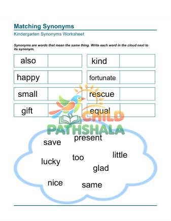 Matching Write Word Synonyms 1