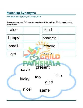 Preview of Matching Write Word Synonyms