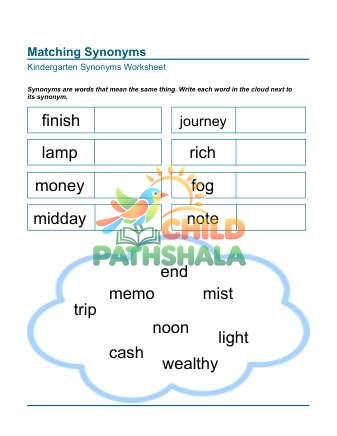 Matching Write Word Synonyms 4