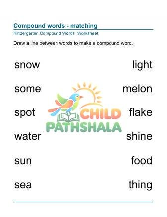 Preview of Worksheet Compound Words Matching 3
