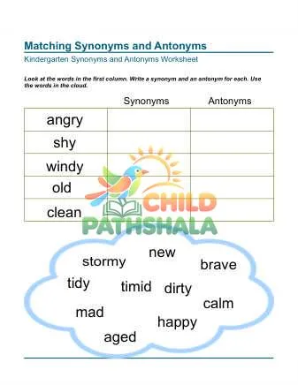 Preview of Write Synonyms Antonyms