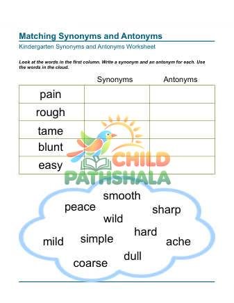 Preview of Write Synonyms Antonyms 3