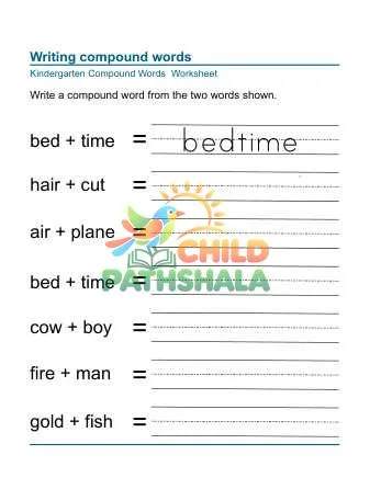 Preview of Worksheet Writing Compound Words