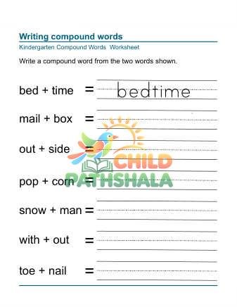 Preview of Worksheet Writing Compound Words 2