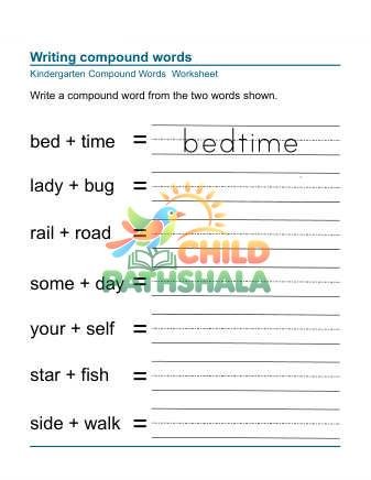 Preview of Worksheet Writing Compound Words 4