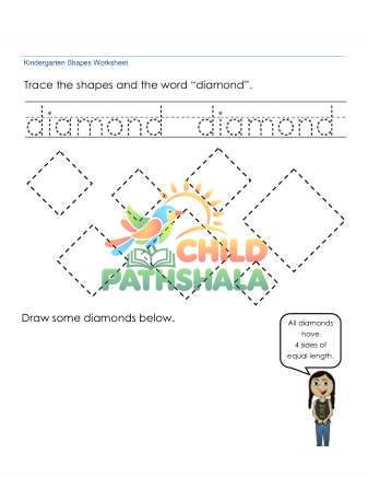 Preview of Tracing Drawing Diamonds