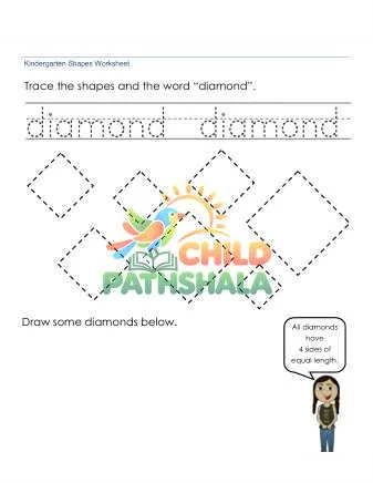 Preview of Tracing Drawing Diamonds