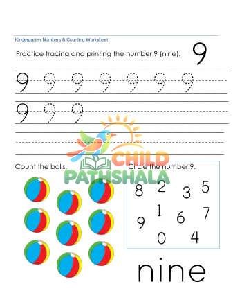 Preview of Tracing Numbers Nine 9