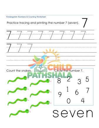 Preview of Tracing Numbers Seven 7