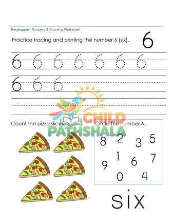 Preview of Tracing Numbers Six 6