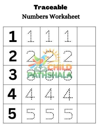 Preview of Tracing Worksheets Tracing Numbers Part 2