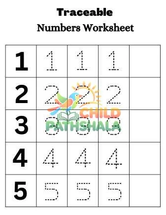Preview of Tracing Worksheets Tracing Numbers