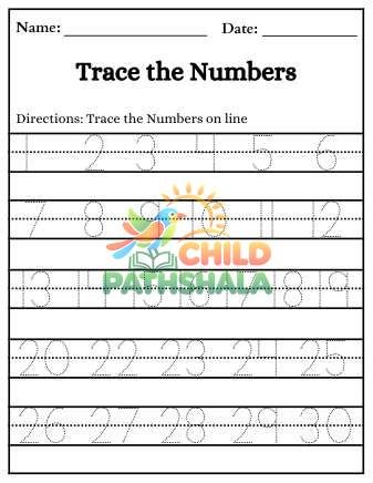 Preview of Tracing Worksheets Tracing Numbers Part 3